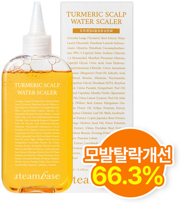[공식] 스팀베이스 강황 쿨링 두피 워터 스케일러 모발 탈락 개선, 1개, 250ml
