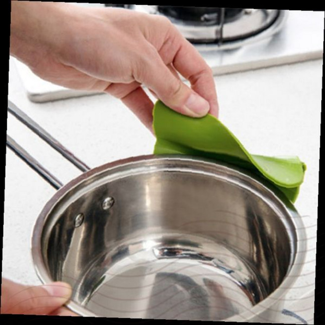 실리콘 국물따르개 부착식 흘림방지 주방보조도구 액체이동 깔때기, 1개, 3실리콘따르개-그린