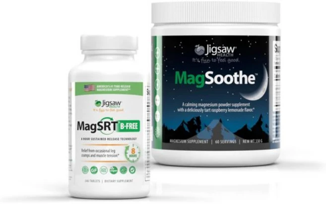 불안 직소 마그네슘 번들 | SRT B프리 240ct. + MagSooth 병, Jigsaw Health Magnesium Bundle, 1개 - 쿠팡