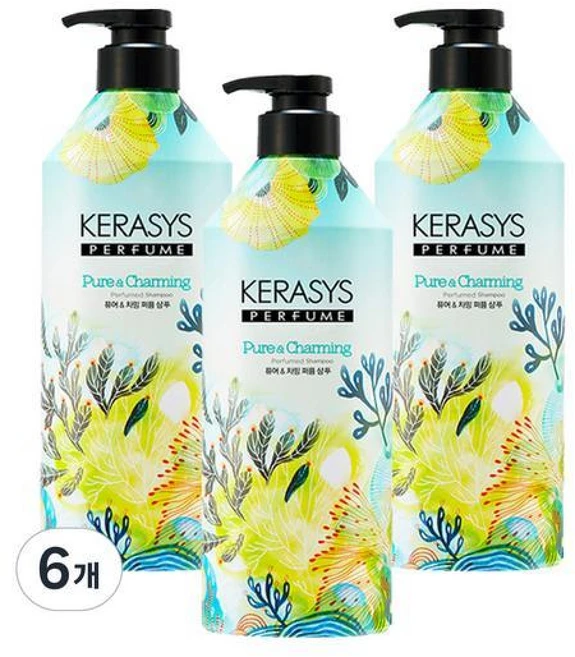 케라시스 퍼퓸 샴푸 퓨어 앤 차밍, 980ml, 6개 - 쿠팡