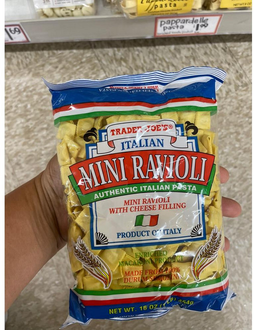 Trader Joe's 트레이더조 이탈리안 미니 라비올리 치즈 필링 파스타 454g 3팩, 3개