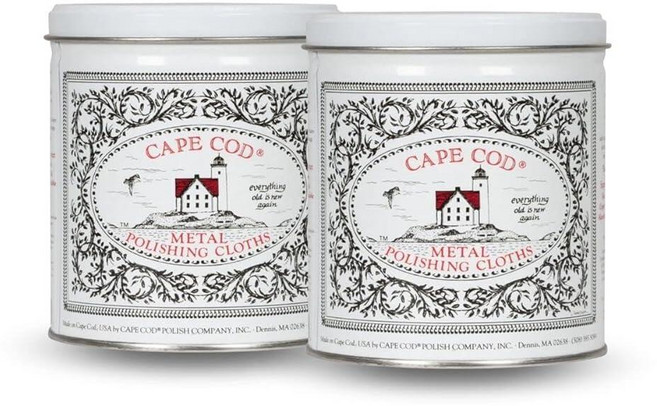 Cape Cod 미세 금속용 폴리싱 메탈 틴 번들 2개 | 각 틴에는 10.2X15.2cm(4X6인치) 천 12개 포함 30.5x30.5cm(12x12인치) 버핑 1개 니트릴