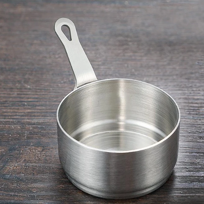 80ml계량컵 눈금없는 계량컵 스텐 양념 소스 베이킹 손잡이, 1개 - 쿠팡