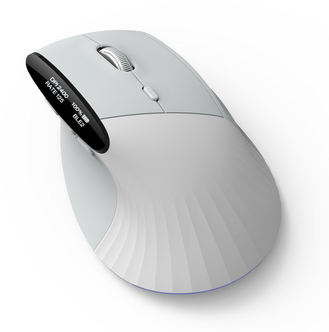 몬스타 가츠 크루V프로 버티컬 무소음 인체공학 유무선 블루투스 사무용 마우스, 화이트