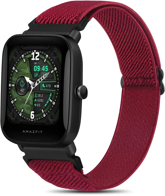 20mm 나일론 팔찌 스트랩 Amazfit Bip S Lite/Bip U Pro/Pop pro 밴드 손목 GTR 42mm/Neo/GTS, 04 Wine Red, 04 For Amazfit Bip U