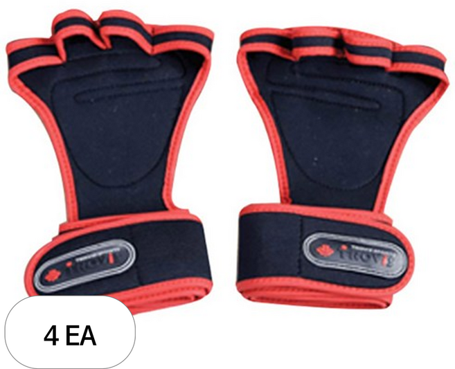 트로비스 4구 TG5050 헬스장갑, 4세트, 레드