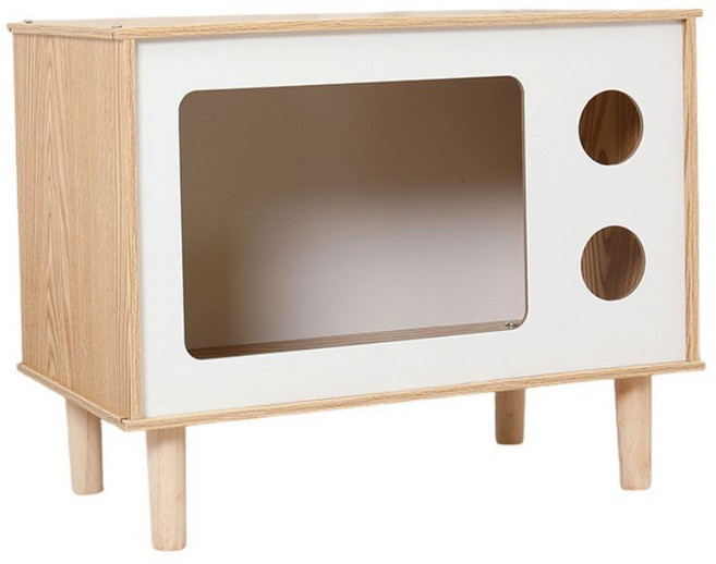 PetHaus 貓電視窩 木質貓屋 貓咪睡窩 附抓板 50x29x40公分, 1個