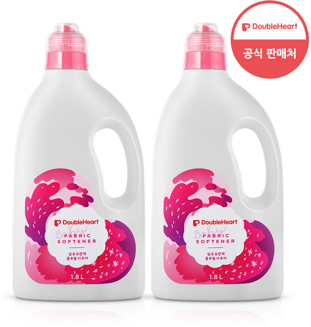 더블하트 유아용 섬유유연제 플로럴아로마(용기), 1.8L, 2개