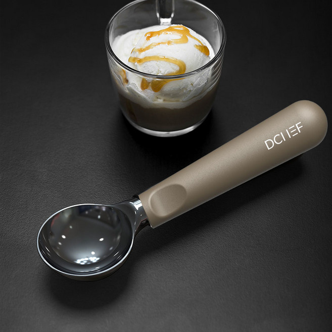 아이스크림 그릭케이크 스테인레스 감성 스쿱, 1개, 브라운