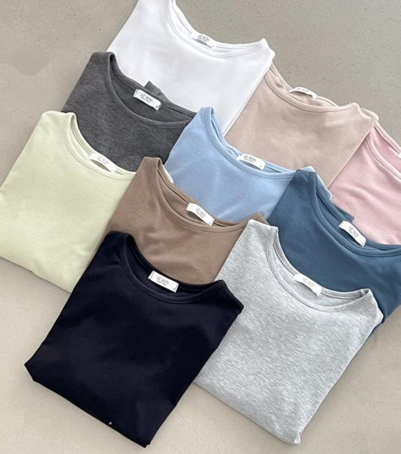 무려10컬러 베이직 랍빠 라운드 긴팔 티셔츠