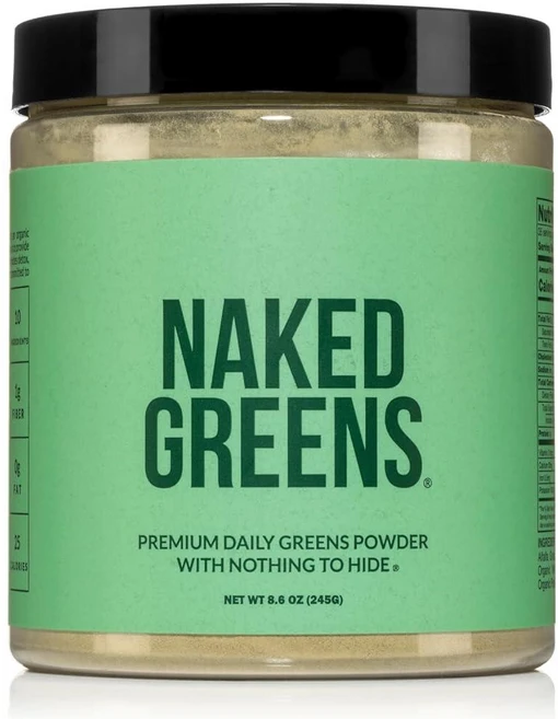 NAKED Super Greens 파우더 유기농 채소 보충제 - 10가지 프리미엄 성분 - 비건 GMO 프리 프리바이오틱 및 프로바이오틱 - 35회 분량, 1개 - 쿠팡