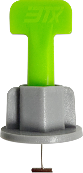 3Tx 고급 형 재사용 평탄 클립 0.9 간격 조절 타일 바닥 용 줄눈 간격 시공용 낱개형, 600개, 그린0.9mm