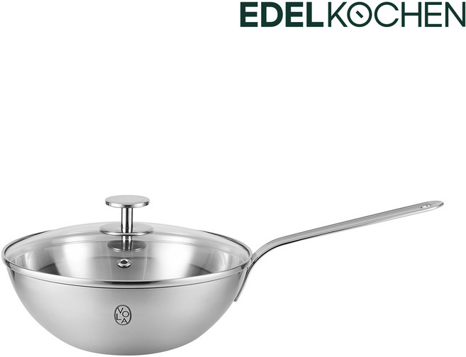 에델코첸 통5중 볼라 316 웍팬+유리뚜껑 24cm (하이사틴), 1개