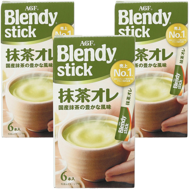 AGF Blendy 抹茶歐蕾隨行包, 9.7g, 6條, 3盒