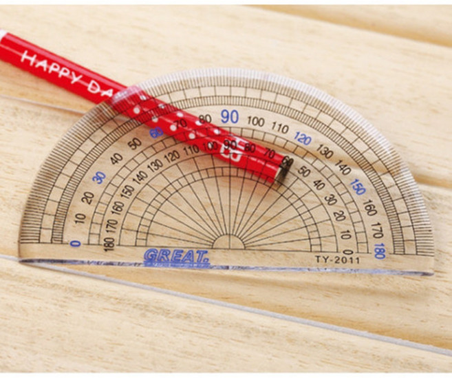 180˚ 반원 각도기 초등수학 도형 제도용 준비물 어린이 학습 각도측정 실험 각도기자