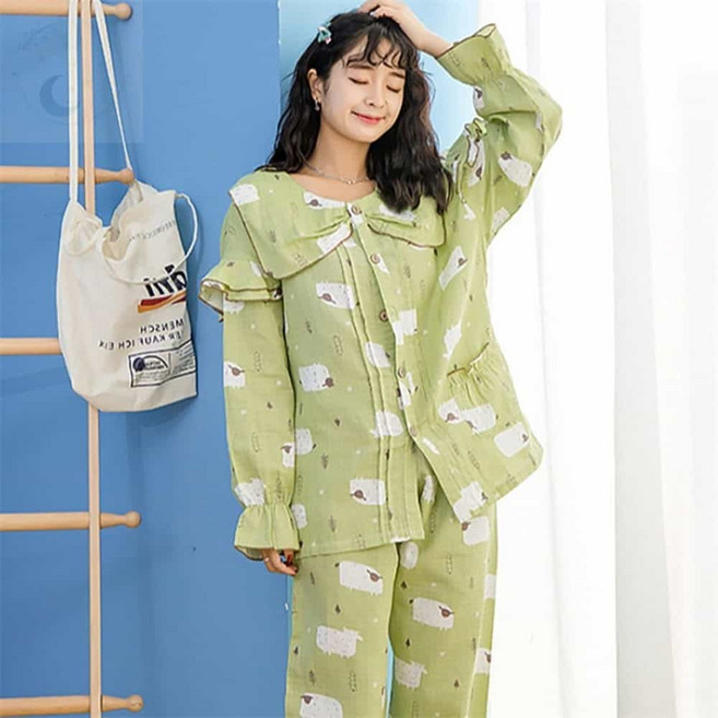 Lunamay 파자마 양떼목장 잠옷세트 L 그린