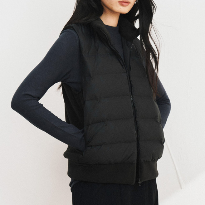 스토리원 WM-FWOT031 여성 플리스 덕다운 패딩 조끼