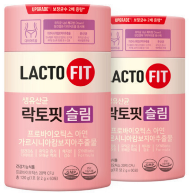 종근당건강 락토핏 생유산균 슬림, 60회분, 2개