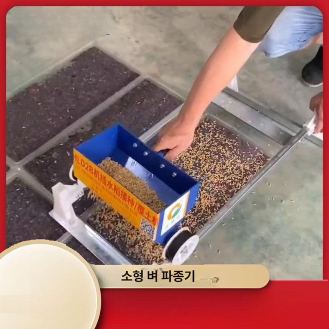 볍씨파종기 수동 철제 밀대 롤링 바퀴형, 30 단일 트레이 짧은 손잡이