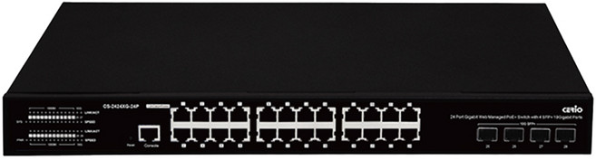 CERIO CS-2424XG-24P 24埠 Gigabit PoE 管理型網路交換器 內建450W電源, 1個
