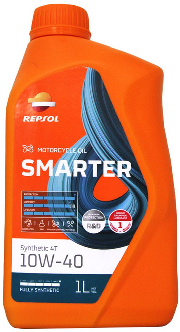 【易油網】REPSOL 藍寶石 4T 10W40 全合成機油 機車, 1個, SMARTER 1L 平輸