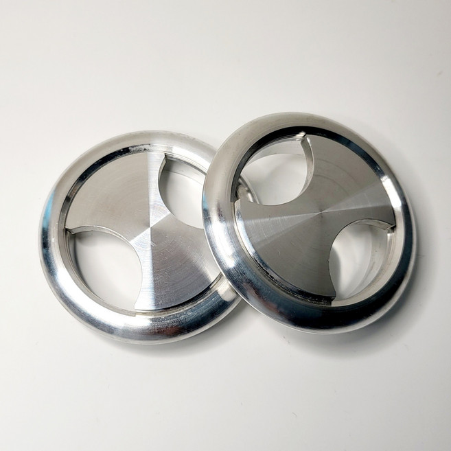 고리야놀자 알루미늄전선캡 책상전선캡 테이블전선캡 홀캡 54 55파이용, 크롬, 1개