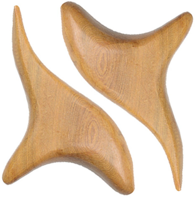 고급 원목 삼각 지압봉 - 2개, 브라운1P + 브라운1P, 1세트