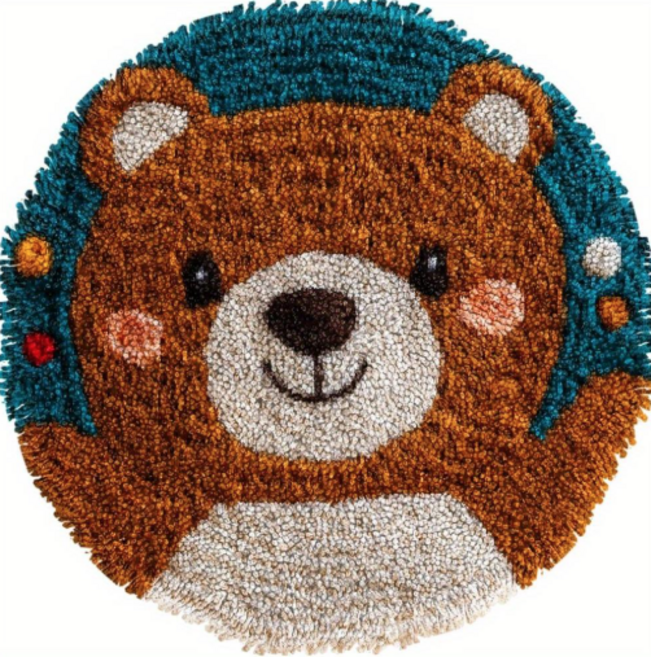 8위 - DIY 스킬자수 만들기 패키지 미니사이즈 동물 방석 30cm, 06. 아기곰, 1개