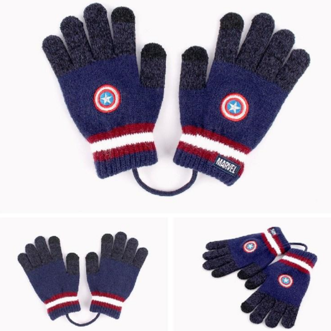 윙하우스 마블 아동용 캡틴아메리카 니트 터치 장갑