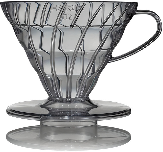 하리오 V60플라스틱 드리퍼 02 투명블랙 세트 VDR-02-TB-KEX, 50ml, 1세트, 드리퍼 + 종이필터 40p