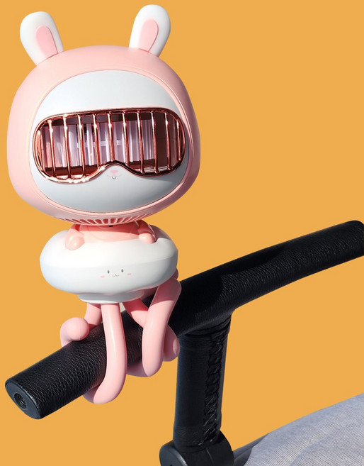 워너홈 유모차 선풍기 무선 문어발 거치대 토끼 핑크, 1개