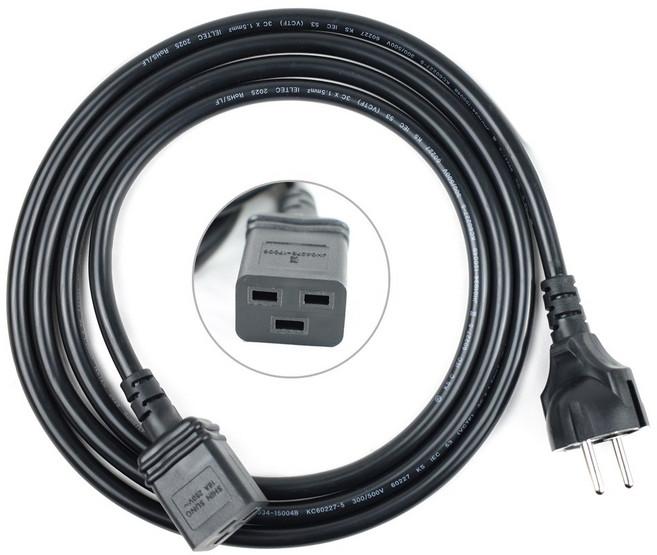 아이티플러스 국산 서버용 사각잭 전원 파워 케이블 AC / 16A VCTF 3C 1.5sq, 5m, 1개