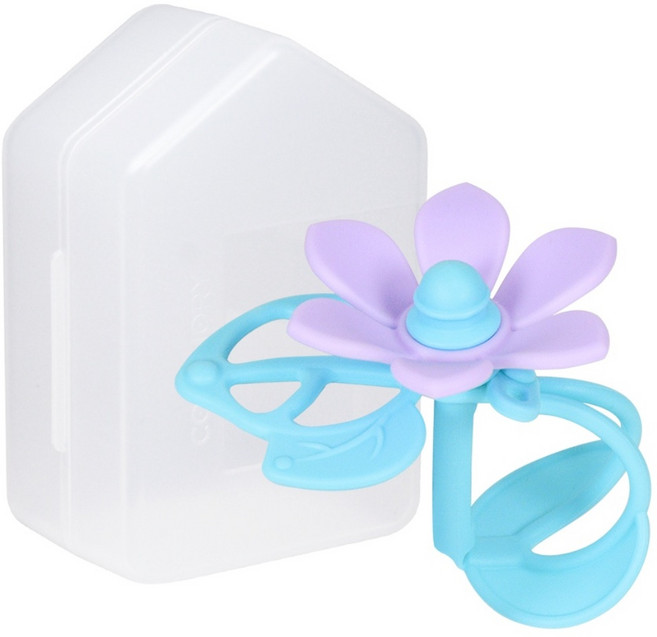 꼬꼬노리 츄츄블룸 밴드 치발기, 치발기+휴대용케이스, 보라, 1개