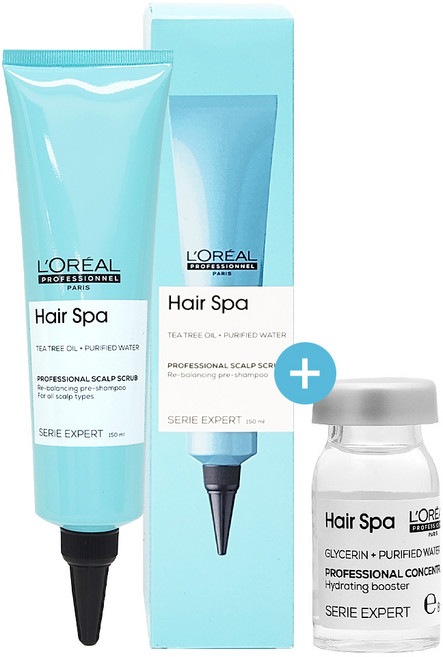 로레알 헤어스파 스칼프 스크럽 리밸런싱 프리샴푸 150ml + 헤어스파 앰플(랜덤) 8ml, 150g, 1개