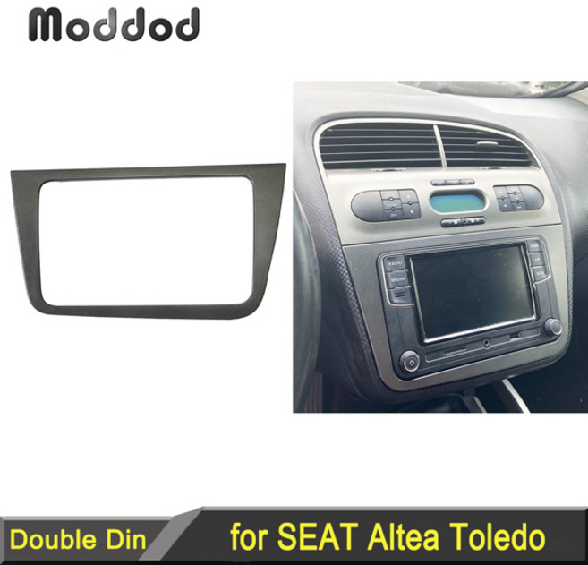좌석 Altea 2004 Toledo 설치 2 대시 트림 장착 프레임 Car Din 2009 용 베젤 패널 Fascia 스테레오 키트 Radio Double, Silver gray
