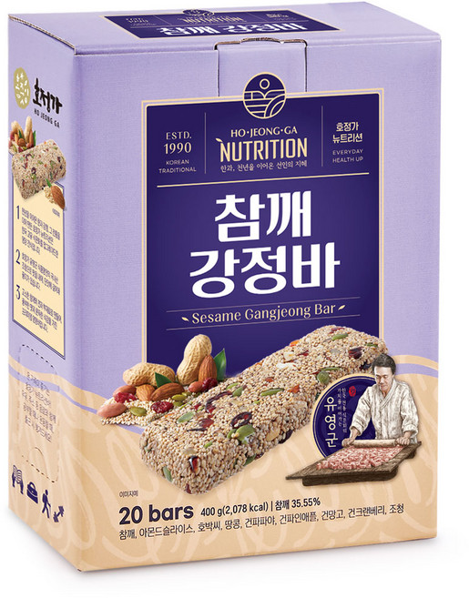 호정가 참깨강정바 (20개입), 1개, 400g