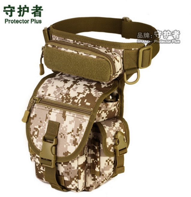 守護者 Protector Plus 軍規MOLLE耐磨戶外腿腰包 騎行腿掛包 迷彩相機包, 1個, 沙漠數碼, 沙漠數碼