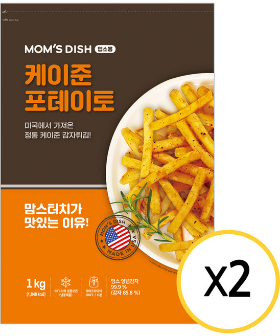 맘스터치 케이준 감자튀김 1kg, 2개