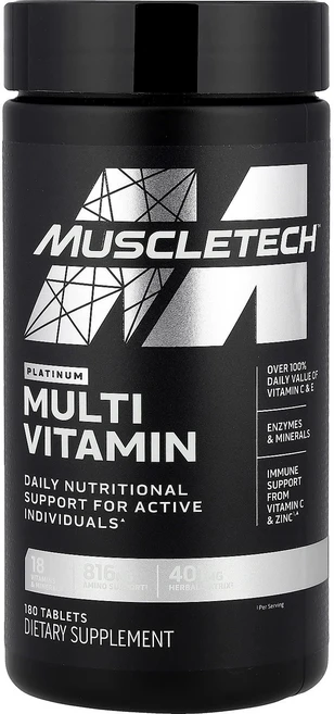 MuscleTech 플래티넘 종합 비타민 180정 130497, MuscleTech 플래티넘 종합 비타민 180정 13, 1개 - 쿠팡