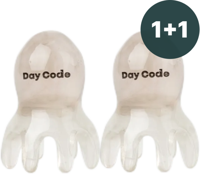 데이코드 미니 문어 괄사 두피 마사지기 1+1, 마블 베이지, 2개