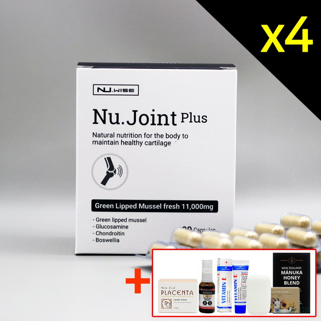 뉴와이즈 누.조인트 플러스 뉴질랜드 초록홍합, 90캡슐, 90정, 4개