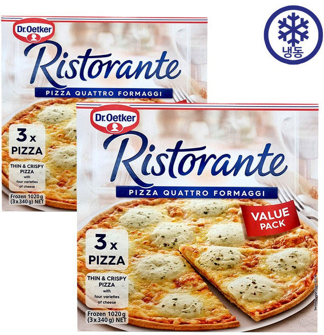 리스토란테 콰트로치즈 피자 BOX 340gx7ea, 2개, 1.02kg