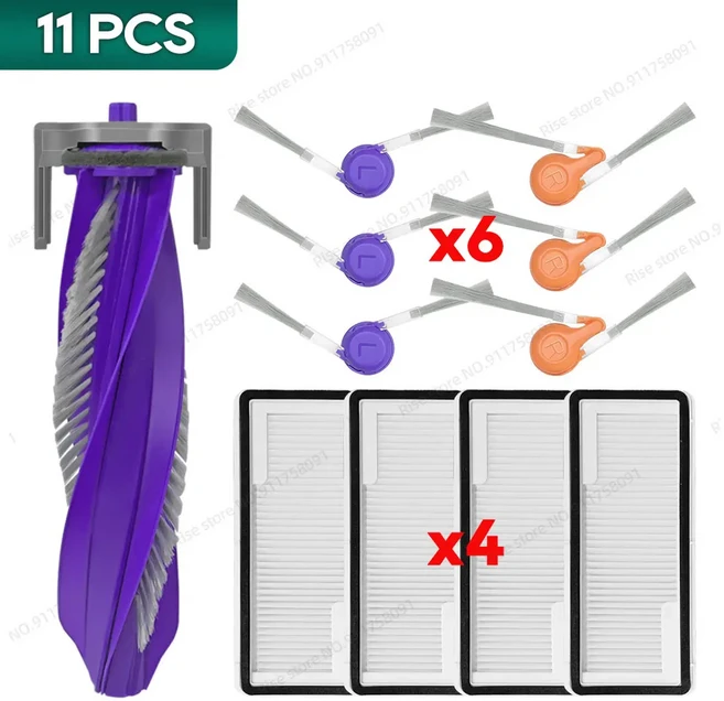 (나르왈 플로우-자동 리필 및 배수 버전) 호환 액세서리 메인 브러시 헤파 필터 먼지 봉투 천 예비 부품, 16 Set 1