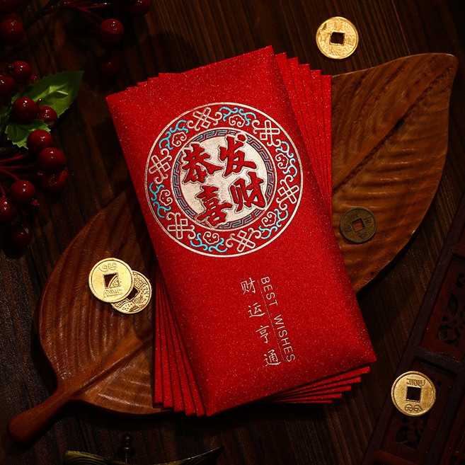 新年紅包袋 高檔彩金磨砂蛇年立體萬元紅包 過年春節大吉大利紅包, 1個, 恭喜發財 單個裝