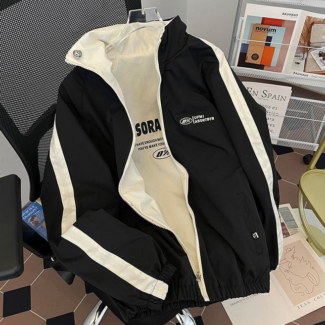 COSYEVNO 봄가을 방수 바람막이 양면 커플 캐주얼 재킷 남녀