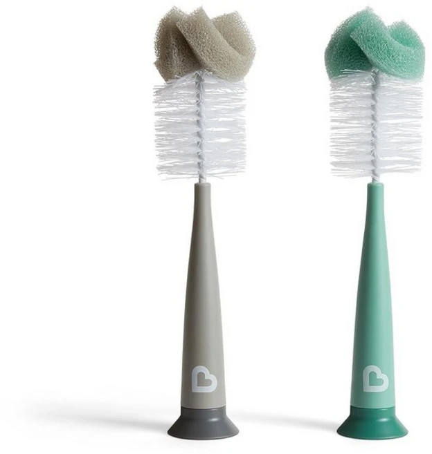 Munchkin® Sponge™ 병 브러시 현대적인 디자인 2팩 그레이, 병 브러시, 그레이/세이지 - 쿠팡