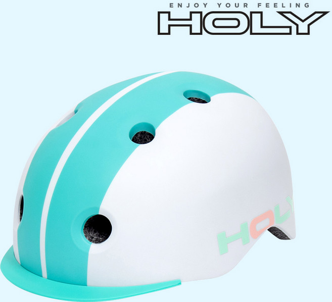 홀리 아동 키즈 헬멧 스타일리쉬 초경량필수안전장비, 스트라이프(줄무늬)헬멧, 블루XS, 1개