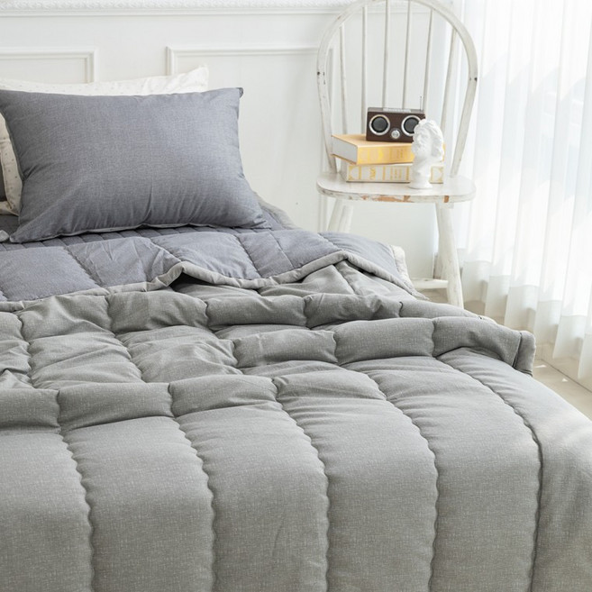 봄구름이불세트 봄촉감이불 여름쿨이불 가을바람이불 풀세트 차렵이불+침대패드+베개커버, 챠콜