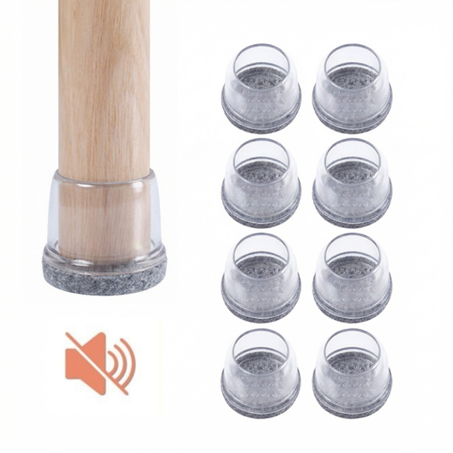 르코이 층간 소음 미끄럼 방지 식탁 의자 발커버 세트 원형 8개 그레이