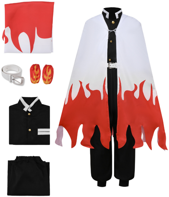 귀멸의 칼날 쿄쥬로 코스프레 의상 풀세트 할로윈 파티 성인용